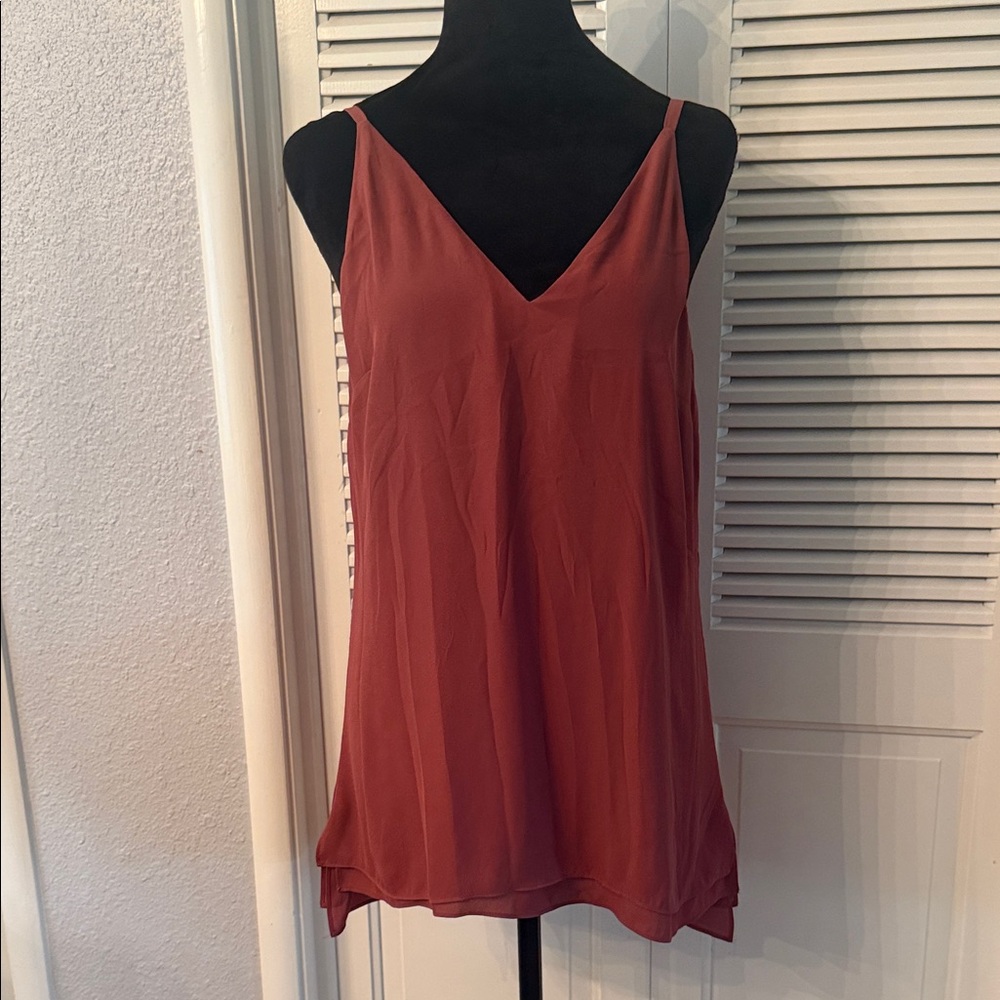 White House Black Market Rust Red V-Neck Spaghetti Strap Camisole